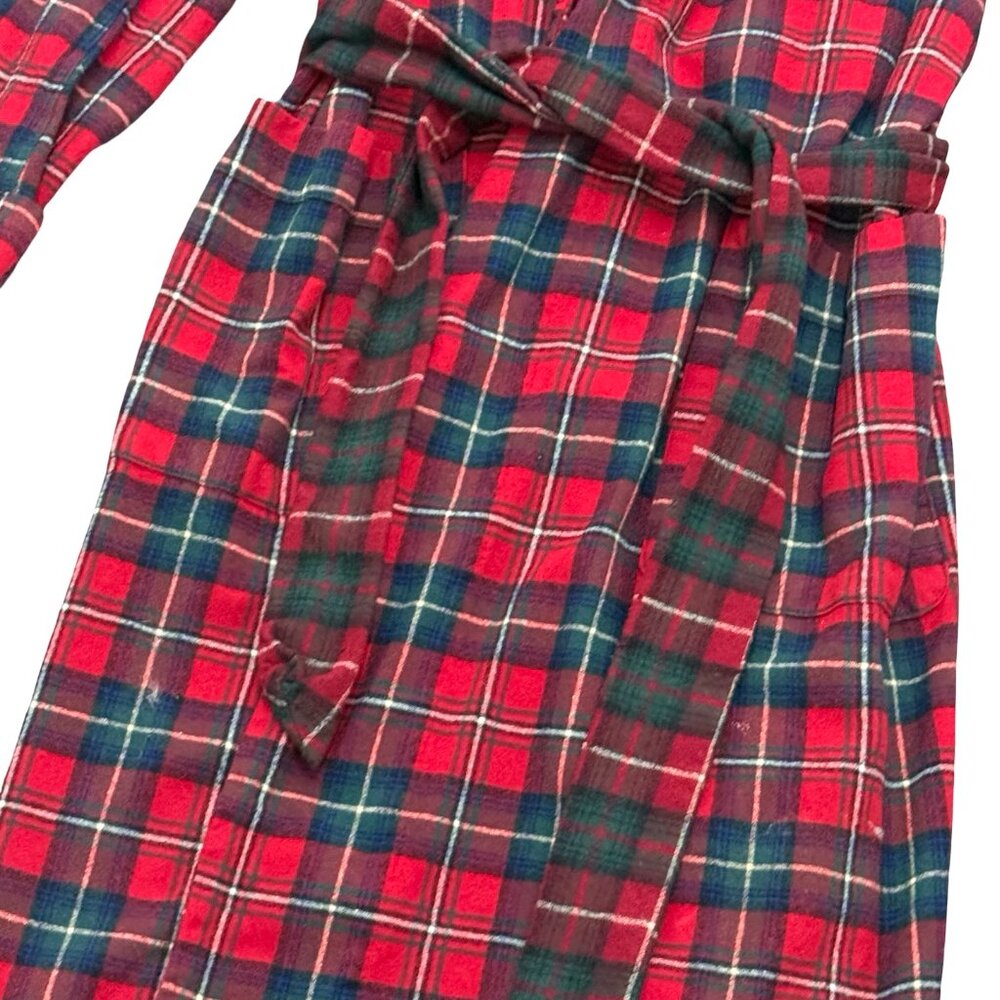 Vintage 1980s Pendleton Red Green Plaid Wool Robe USA - Picture 5 of 9